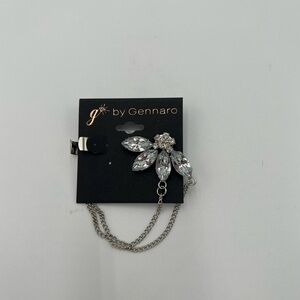 Gennaro Ear Cuff Stud-Earrings Silver-Tone NWT